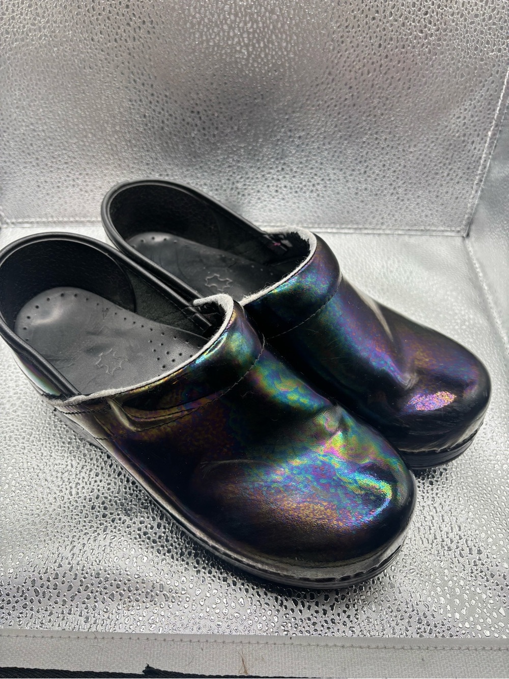 Dansko Professional Slip-On Clogs Size 37 US 6.5-7 Iridescent Nurse Shoes